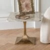 Libra Morchino Large Square White Marble Side Table