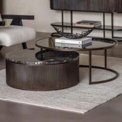 Libra Belvedere Black Nesting Coffee Tables