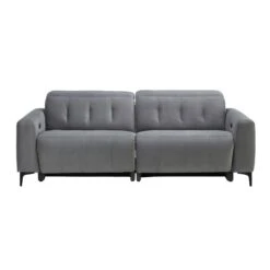 Frascati Misty Grey Fabric Power Recliner 3 Seater Sofa