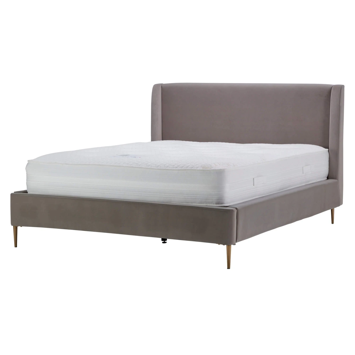 Maria Grey Velvet Fabric 150cm Kingsize Bed Frame 1 Maria Grey Velvet Fabric 150cm Kingsize Bed Frame