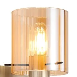 Lino Ribbed Light Gold & Amber Wide Line Glass Wall Light -Housing Units Furniture Store 01da5197ed3dadcc11fc4d104d2b8004