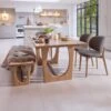Arden Oak Dining Table And Bench With 2 Sofia Dining Chairs