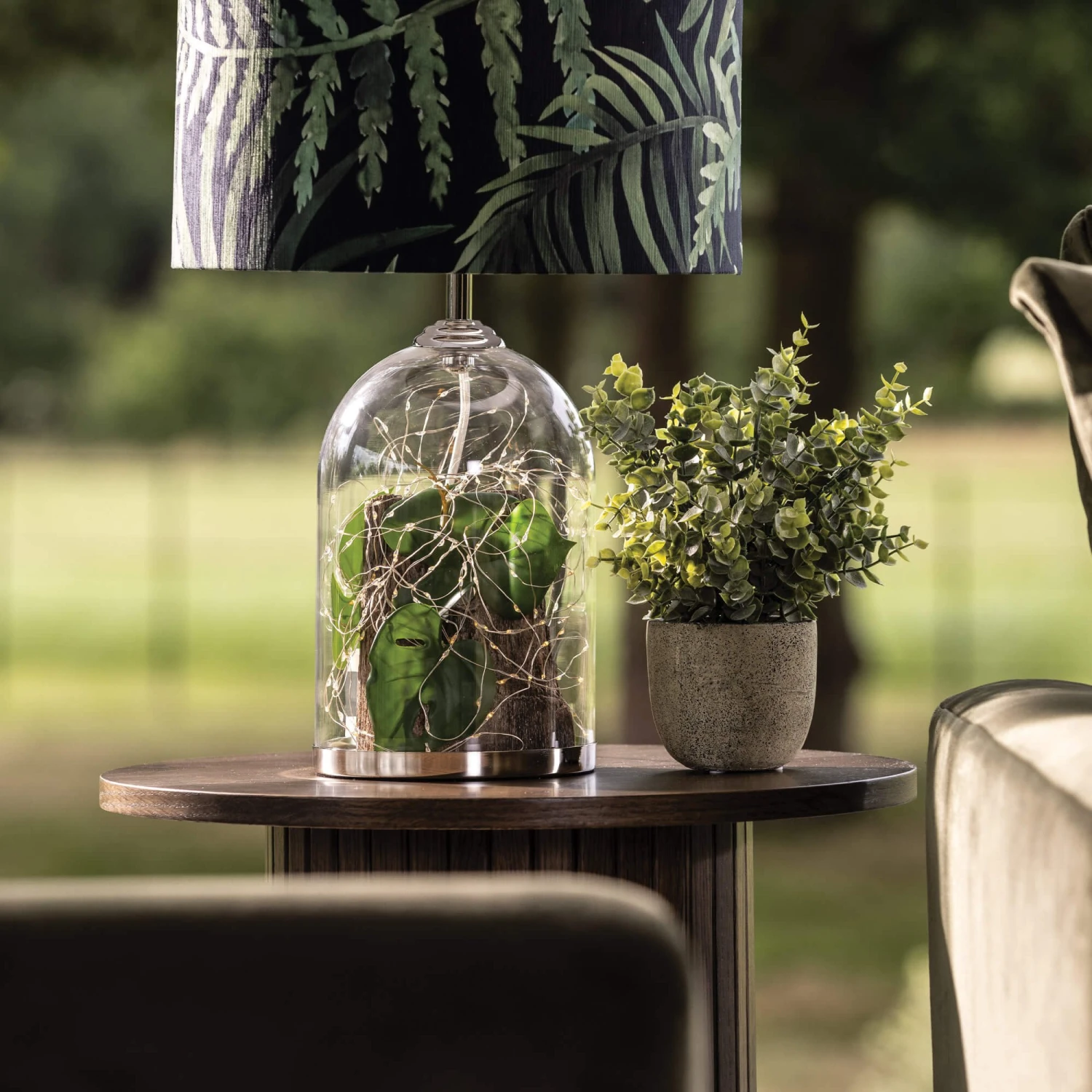 Annika Smoked Oak Slatted Round Side Table 7 Annika Smoked Oak Slatted Round Side Table - Image 7