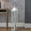 Tall Silver Metal Lantern