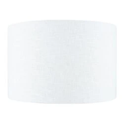 40cm Lino White Self Lined Drum Shade