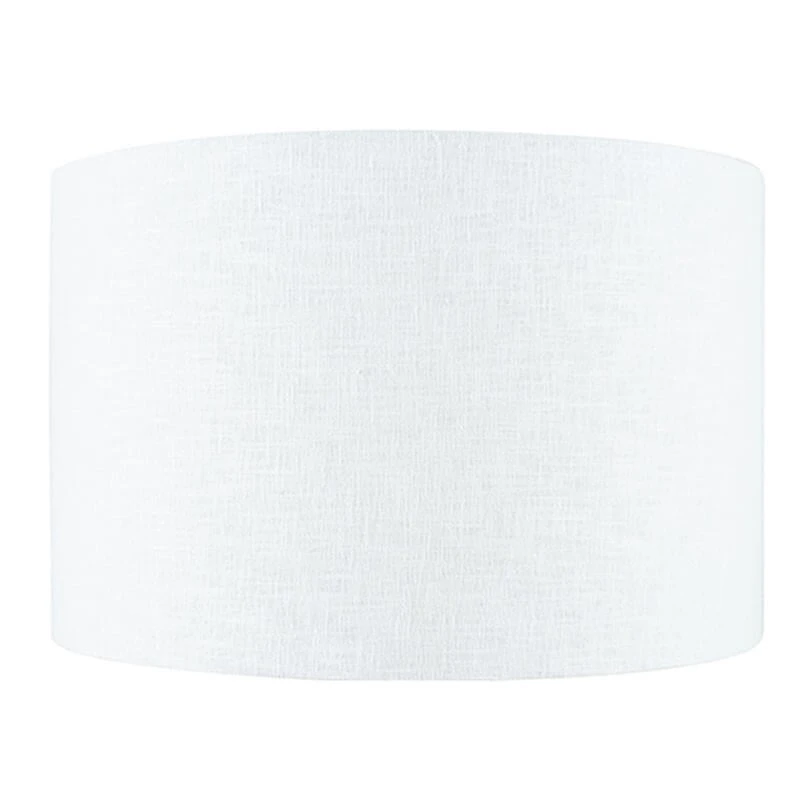 40cm Lino White Self Lined Drum Shade 1 40cm Lino White Self Lined Drum Shade