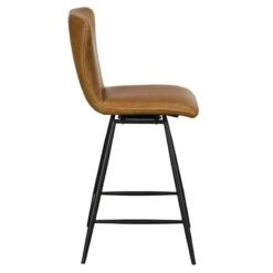 Estelle Swivel Counter Bar Stool In Tan Faux Leather -Housing Units Furniture Store 049df4fdf5f7db80b7966a30a87ff8e9