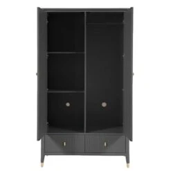 Davina Ebony 2 Door 2 Drawer Wardrobe With Gold Handles 7 Davina Ebony 2 Door 2 Drawer Wardrobe With Gold Handles -Housing Units Furniture Store 05794836e1fc95c9dfdb203d3f5f3d3e