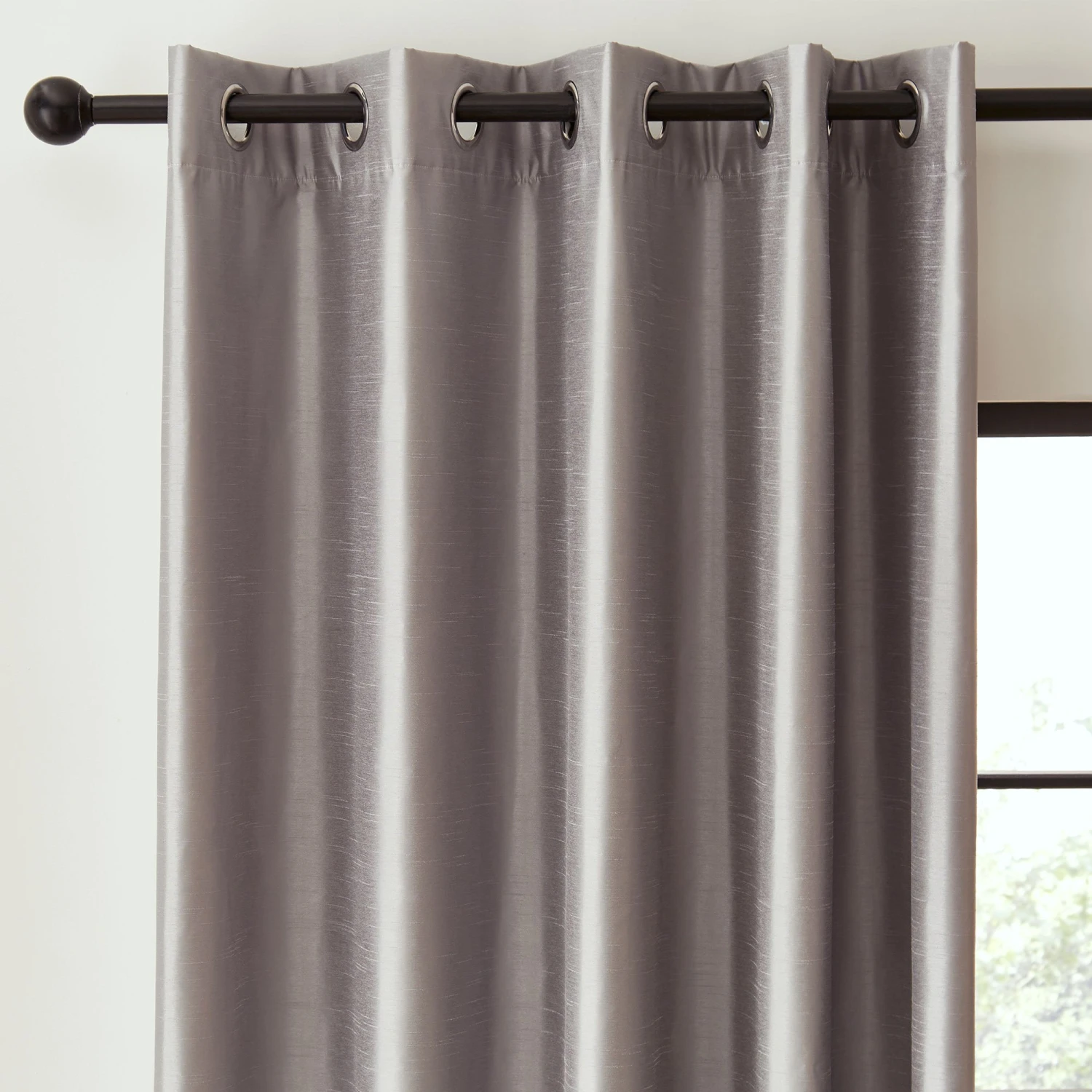 Faux Silk Silver Thermal Blackout Eyelet Curtain Collection 3 Faux Silk Silver Thermal Blackout Eyelet Curtain Collection - Image 3