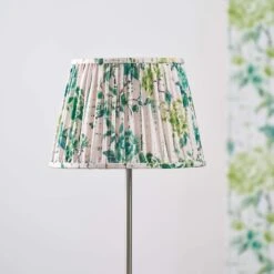 Designers Guild Kyoto Flower Emerald Green 14 Inch Pleated Shade