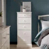 Ascot White 5 Drawer Tall Chest