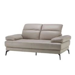 Natuzzi Editions Dado Stone Grey Leather 2 Seater Sofa -Housing Units Furniture Store 07d1374be724a4c174335384a4b09ece