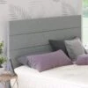 Hampshire 135cm Double Tweed Grey Fabric Half Headboard