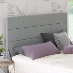Hampshire 135cm Double Tweed Grey Fabric Half Headboard