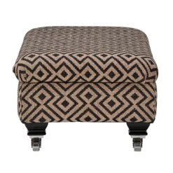 Lucinda Black & Natural Patterned Fabric Ottoman Legged Footstool -Housing Units Furniture Store 083da28699ef7723570315ba5fc110f5