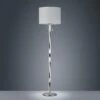 Girar Chrome Floor Lamp & White Shade