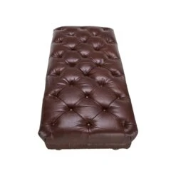 Wentworth Kodak Clove Brown Leather Rectangular Footstool -Housing Units Furniture Store 08b6b7a3daa9256129d9eaedb6bcc45b