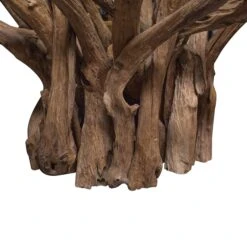 Java Reclaimed Teak 130cm Round Dining Table & 4 Toby Brown Faux Leather Chairs -Housing Units Furniture Store 08cd15c2b3445d82e7cba35c1484e1a5