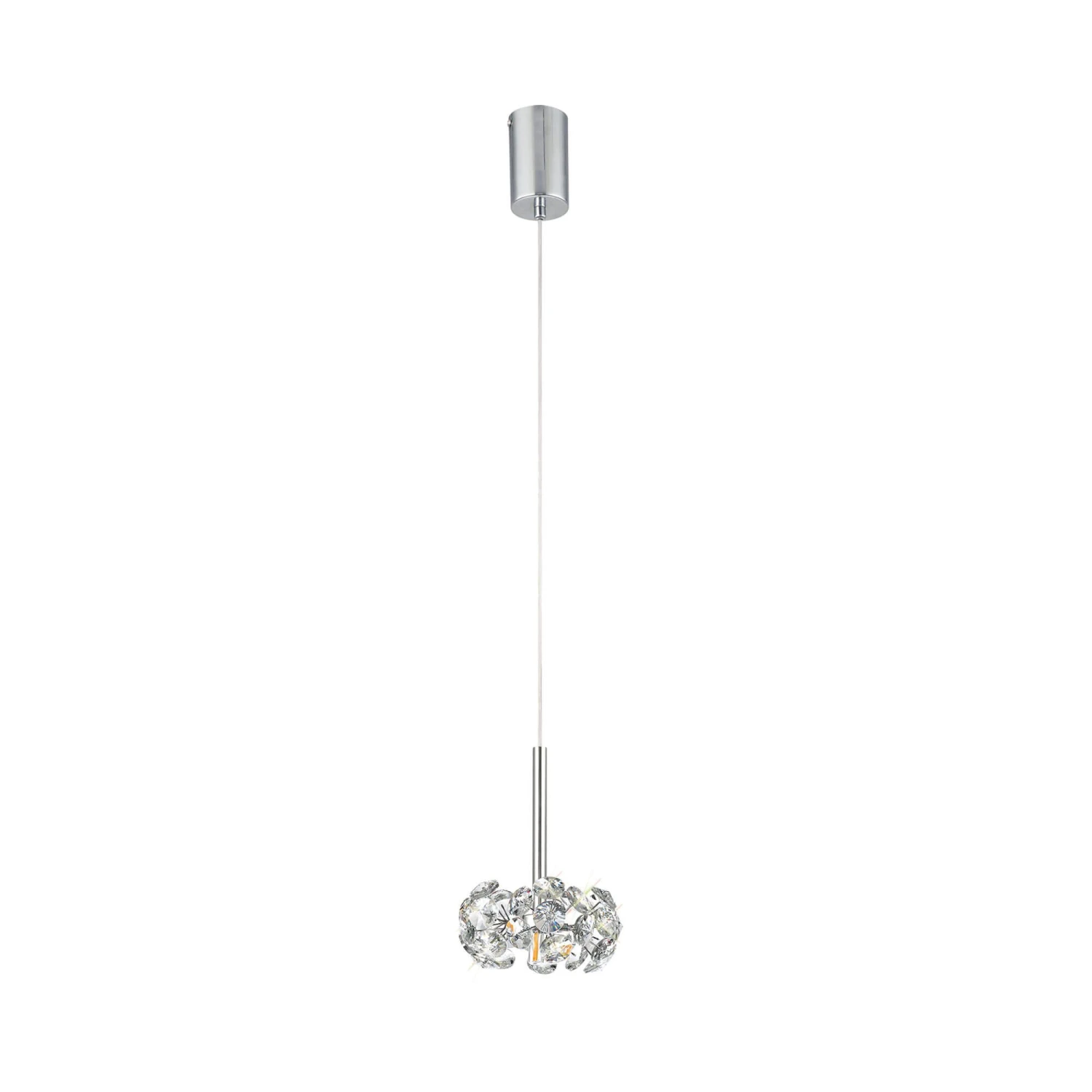 Avezza Chrome And Crystal Single Pendant Light 1 Avezza Chrome And Crystal Single Pendant Light