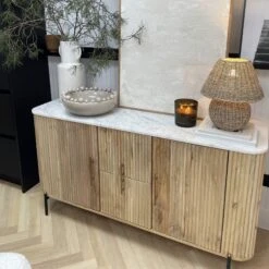 Rochelle Mango Wood & Marble Wide Sideboard -Housing Units Furniture Store 0b370702730adb3e6b44e6549c82c654