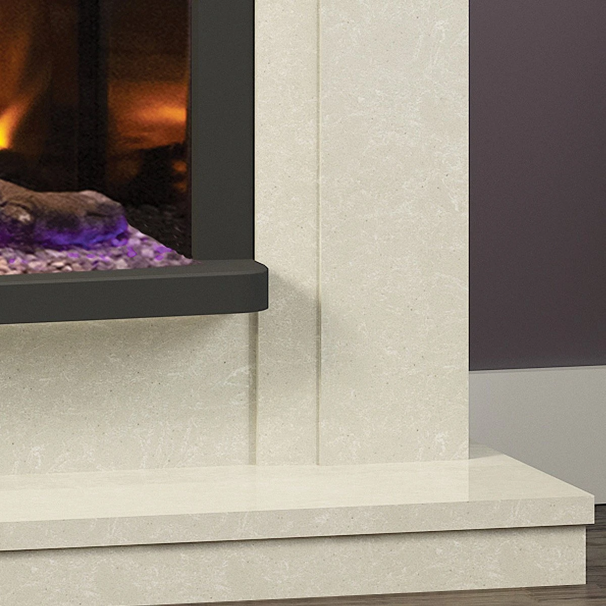 Pryzm Vistus 48" White Micro Marble Electric Fire Suite 5 Pryzm Vistus 48" White Micro Marble Electric Fire Suite - Image 5