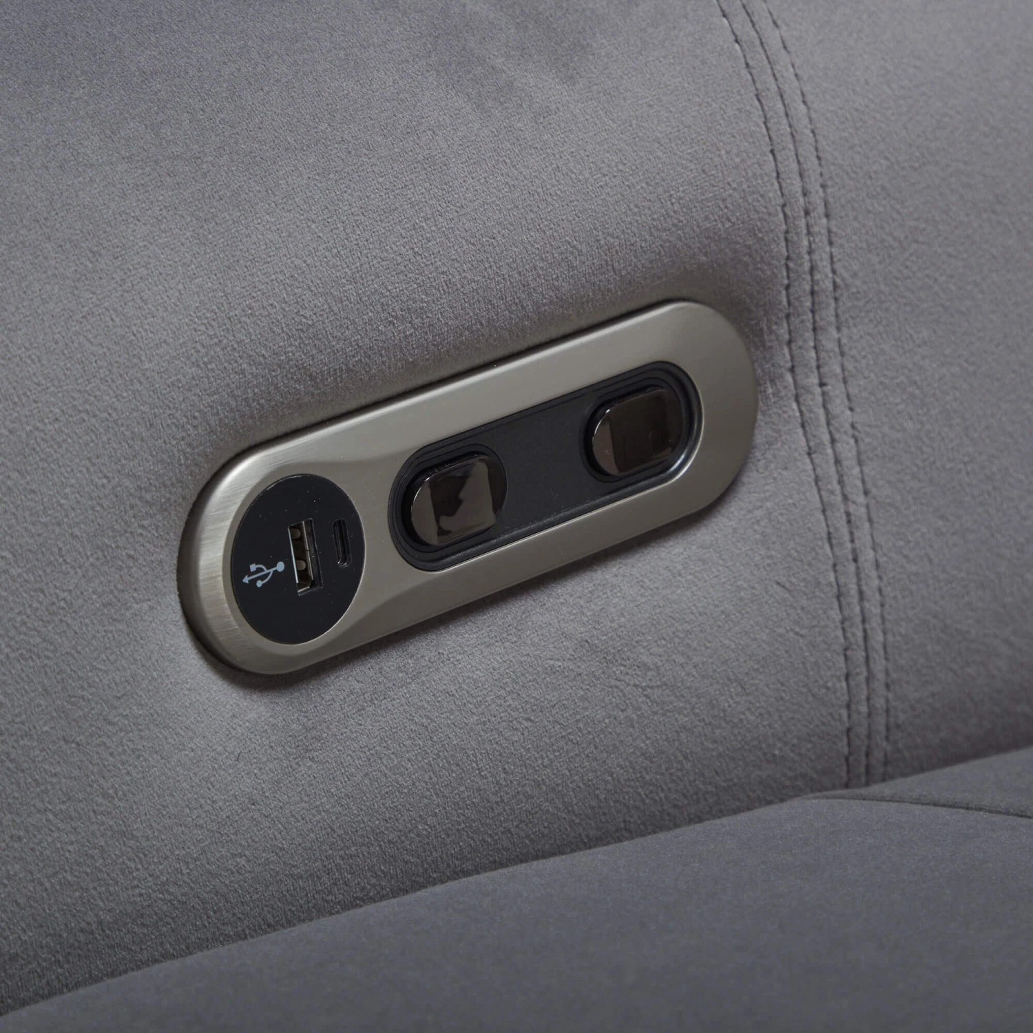 Frascati Misty Grey Fabric Power Recliner Loveseat 8 Frascati Misty Grey Fabric Power Recliner Loveseat - Image 8