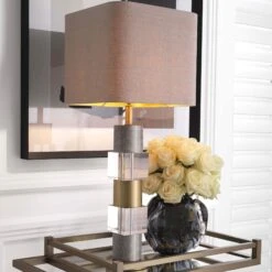 Eichholtz Cullingham Grey Table Lamp & Linen Shade