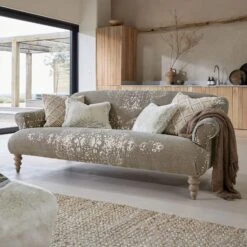 Tetrad Jacaranda Khaki Patterned Fabric Petite 2 Seater Sofa