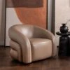 Glass House Arlo Taupe Leather Swivel Chair