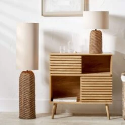 Andros Brown Woven Seagrass Floor Lamp With Cream Shade -Housing Units Furniture Store 0f00d1e4e2e549c40862fc8c02686377