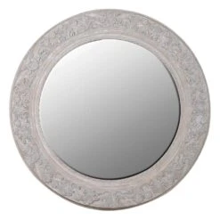 Leaf Scroll Circular Mirror