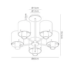 Chelsea Mocha & Smoked 5 Light Semi Flush Ceiling Light -Housing Units Furniture Store 0fb0661001602488045bcaddbcb38fd7