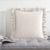 Catherine Lansfield Matt Velvet Cream Double Frill Cushion
