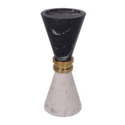 Libra Ravello Black & White Marble Candle Holder