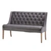 Jacob 160cm Grey Velvet Button Back Bench