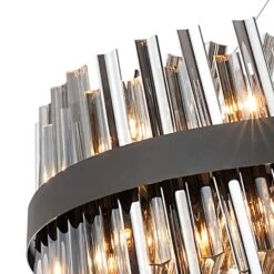 Azio Satin Black & Smoked Round 100cm Pendant Light -Housing Units Furniture Store 10a667cb765f688ef7fd89deaa3dcd45