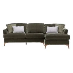 Harrison Conifer Green Fabric Right Hand Chaise Sofa