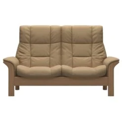Stressless Buckingham 2 Seater Recliner Sofa In Paloma Sand & Oak – Quickship