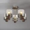 Chelsea Mocha & Smoked 5 Light Semi Flush Ceiling Light