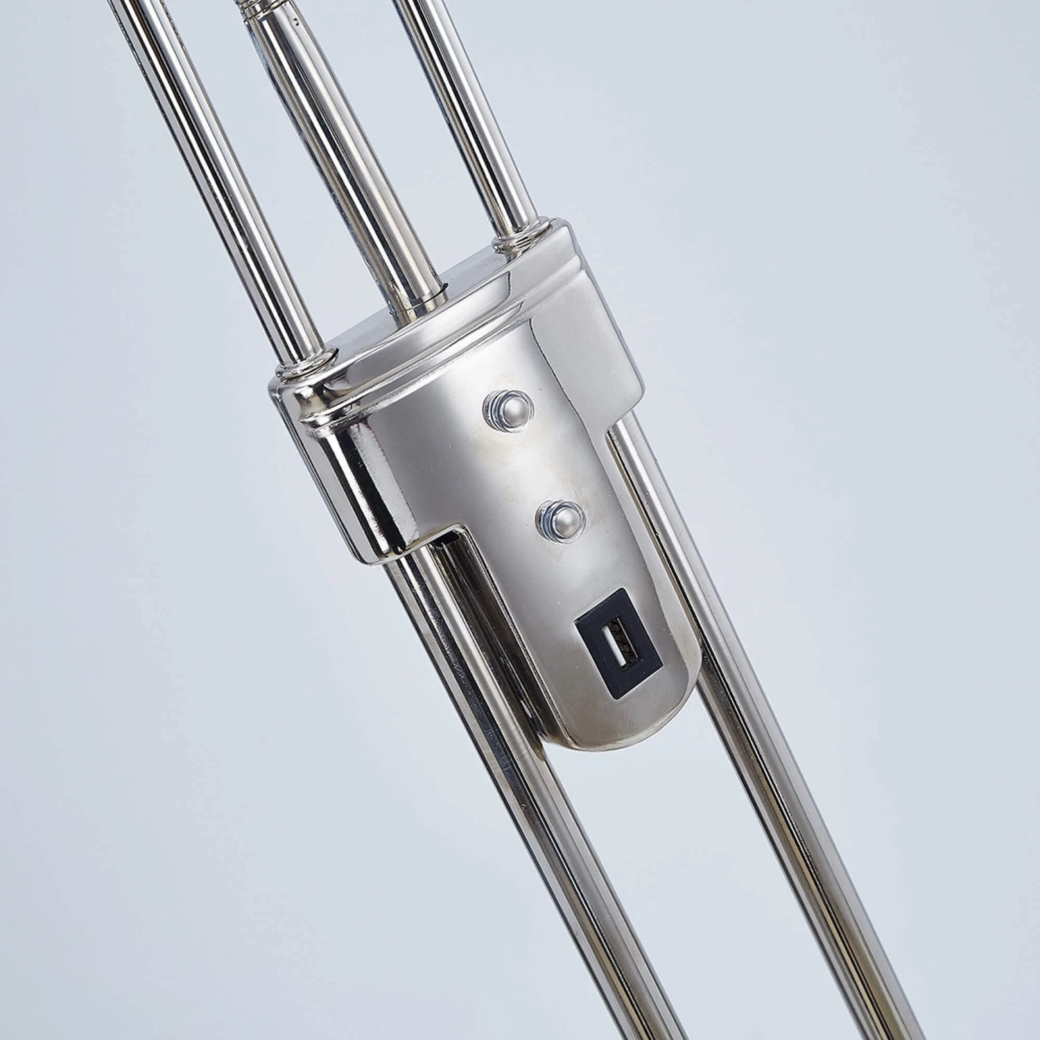 Brazier Polished Nickel USB 2 Light Uplighter Floor Lamp 6 Brazier Polished Nickel USB 2 Light Uplighter Floor Lamp - Image 6