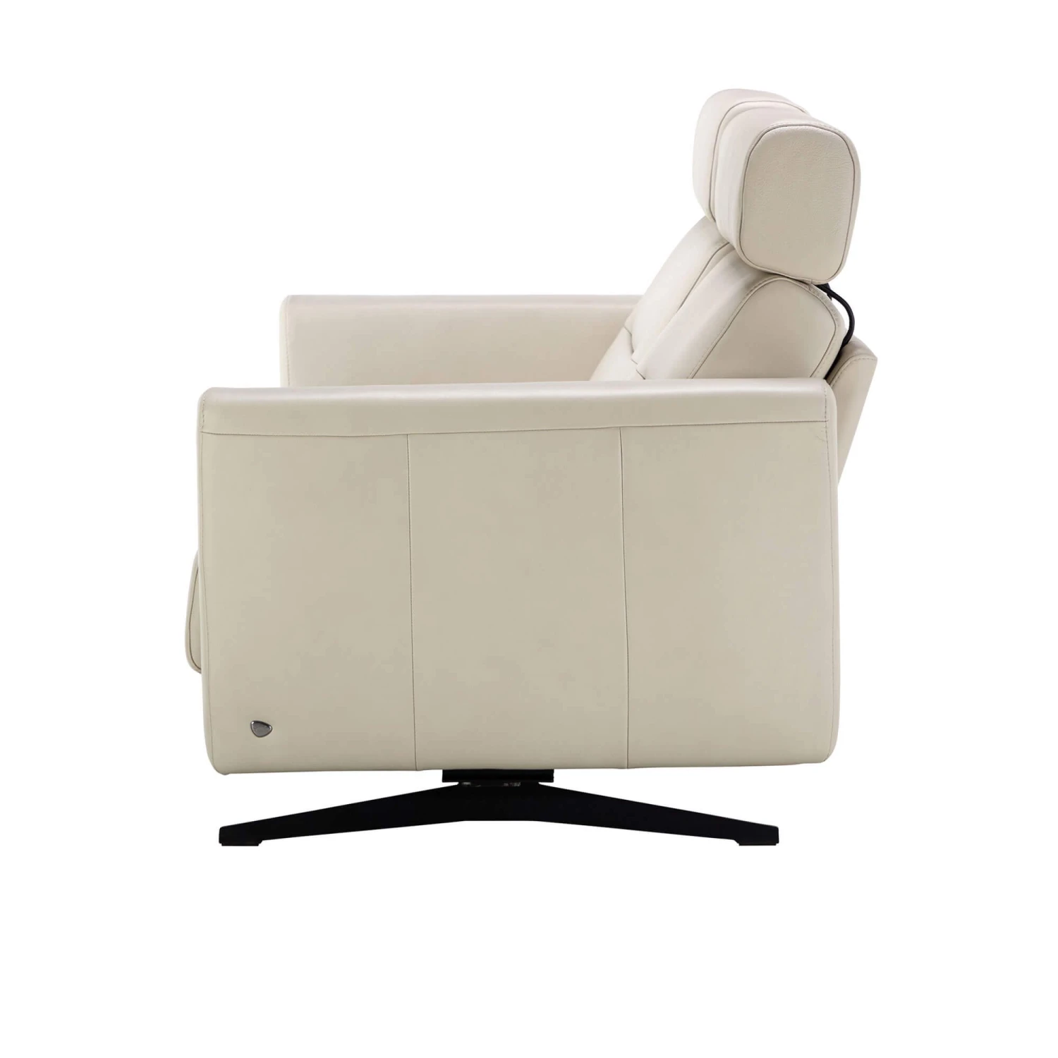 Stressless Stella 2.5 Seater Sofa In Velaro Light Grey Leather & Matt Black 7 Stressless Stella 2.5 Seater Sofa In Velaro Light Grey Leather & Matt Black - Image 7