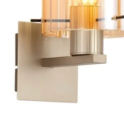 Lino Ribbed Light Gold & Amber Wide Line Glass Wall Light -Housing Units Furniture Store 127c0604ead4b8b286575997a988c167