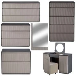 Kassia Matte Graphite And Grey Bedroom Furniture Collection