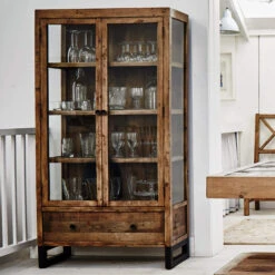 Malmo Reclaimed Timber Display Cabinet