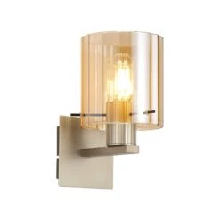 Lino Ribbed Light Gold & Amber Wide Line Glass Wall Light -Housing Units Furniture Store 1368e9687aa74969955bc773dd1e456d