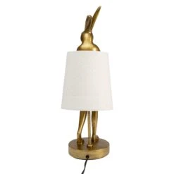 Gold Modest Rabbit 50cm Table Lamp With White Shade 15 Gold Modest Rabbit 50cm Table Lamp With White Shade -Housing Units Furniture Store 13d16466b7c945bc4becd82ab602167d 1
