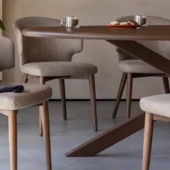 Hogarth Brown Oval Ash Wood Dining Table -Housing Units Furniture Store 13f60bd38a1da0d6080f0ddab410eac2