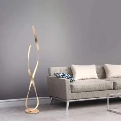 Linda Gold Twist LED Floor Lamp