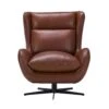 Emilio Cognac Brown Leather Swivel Chair
