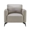 Lariano Light Grey Leather Armchair